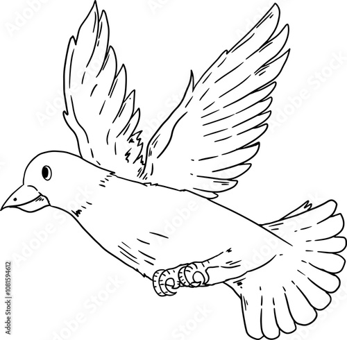 sketch bird pigeon dove