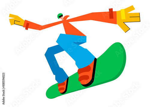 Man doing tricks on a snowboard