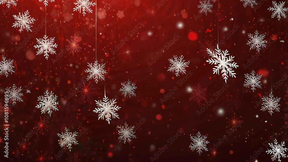 red christmas background with snowflakes red christmas background with snowflakes