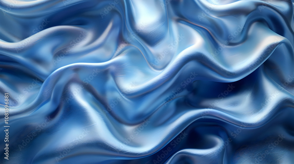 Obraz premium Abstract Blue 3D Wavy Background