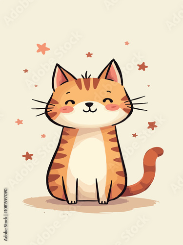 “A Cheerful Cat with a Touch of Adorable Colors”