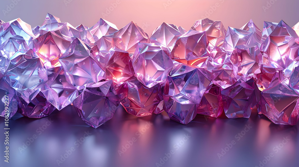 Fototapeta premium 3D Purple Crystal Abstract Background