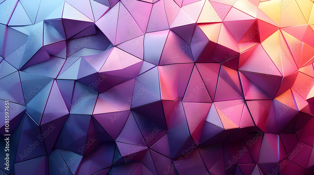 Obraz premium Abstract Purple and Pink Geometric 3D Background