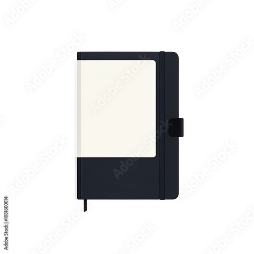 Closed Black Leather Notebook Mockup