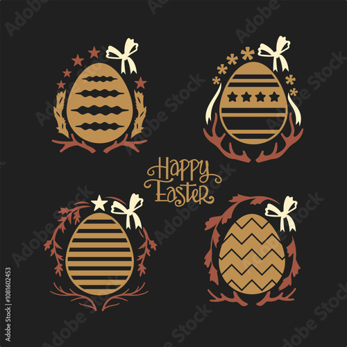 Set of Easter Eggs for Happy Easter celebration