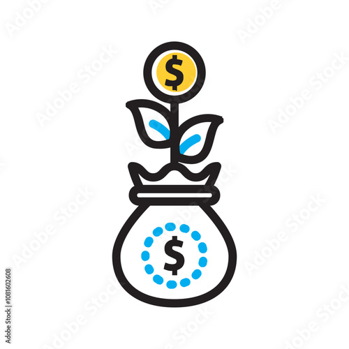 Vector multi color icon for Fundraising