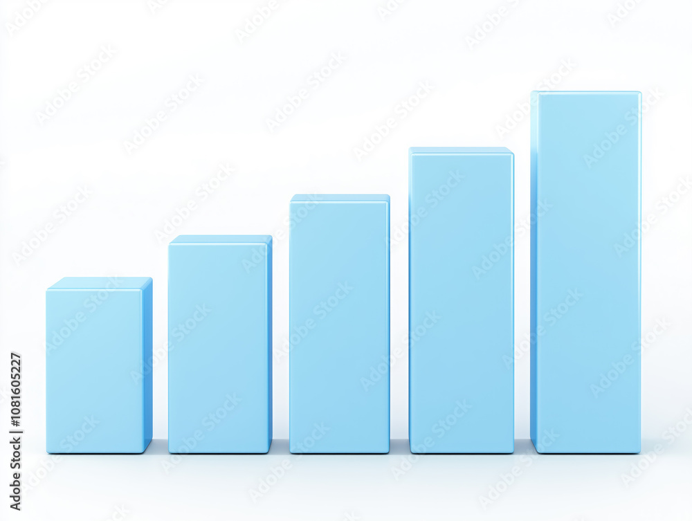 Series of blue cubes are lined up in a row Series of blue cubes are lined up in a row