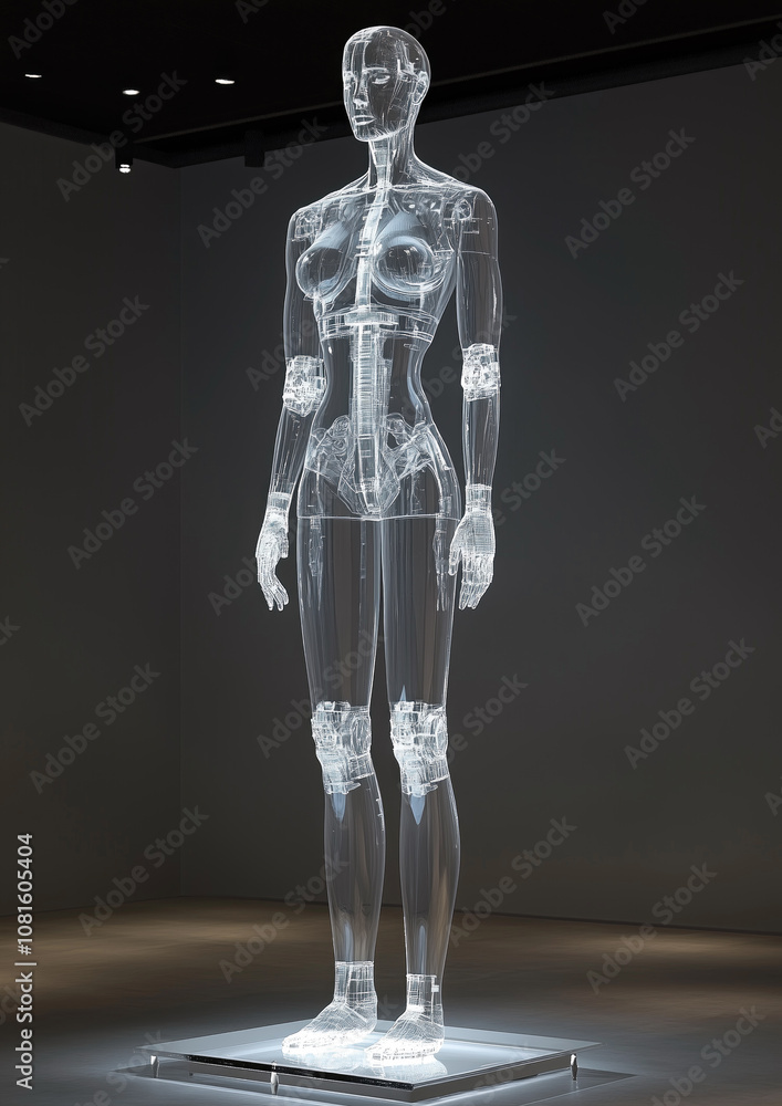 Woman's figure is made of clear plastic Woman's figure is made of clear plastic