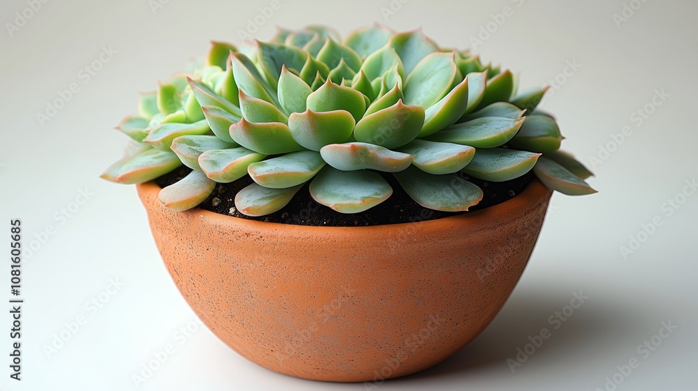 Lush Succulent Plant in Simple Clay Pot for Home Decor Lush Succulent Plant in Simple Clay Pot for Home Decor
