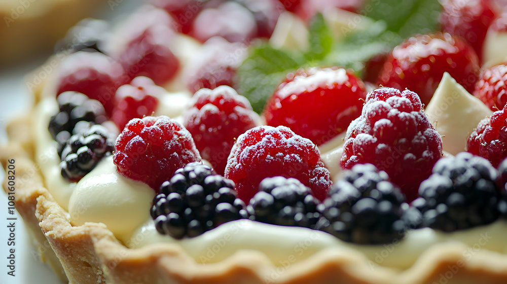 Close-Up Photography of Fresh Raspberries and Blackberries on a Tart Close-Up Photography of Fresh Raspberries and Blackberries on a Tart