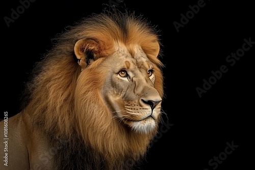 Close-up Portrait of a Majestic Lion with a Striking Gaze