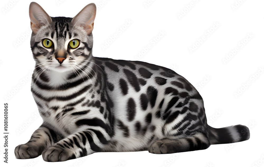 Cute striped cat sitting on a white background Cute striped cat sitting on a white background