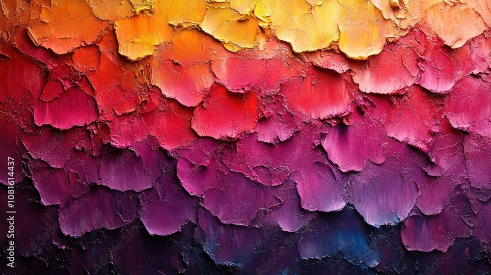 Vibrant abstract painting with textured layers in warm colors. Vibrant abstract painting with textured layers in warm colors.