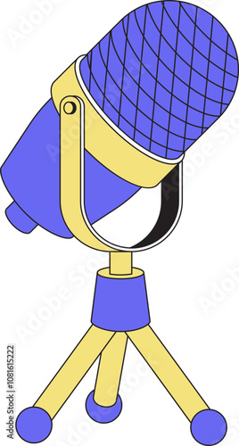 Podcasting Microphone Illustration Isolated on White Background