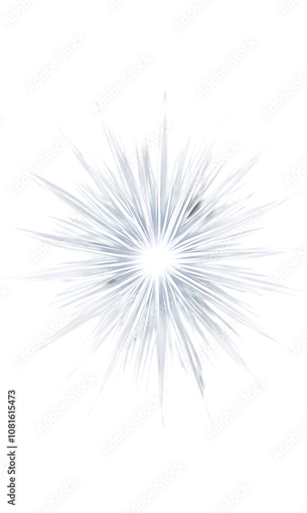 Fototapeta premium “Dazzling Starburst with Spiky Points on Transparent Background” – A PNG of a Bright Light Effect for Celebratory and Decorative Designs