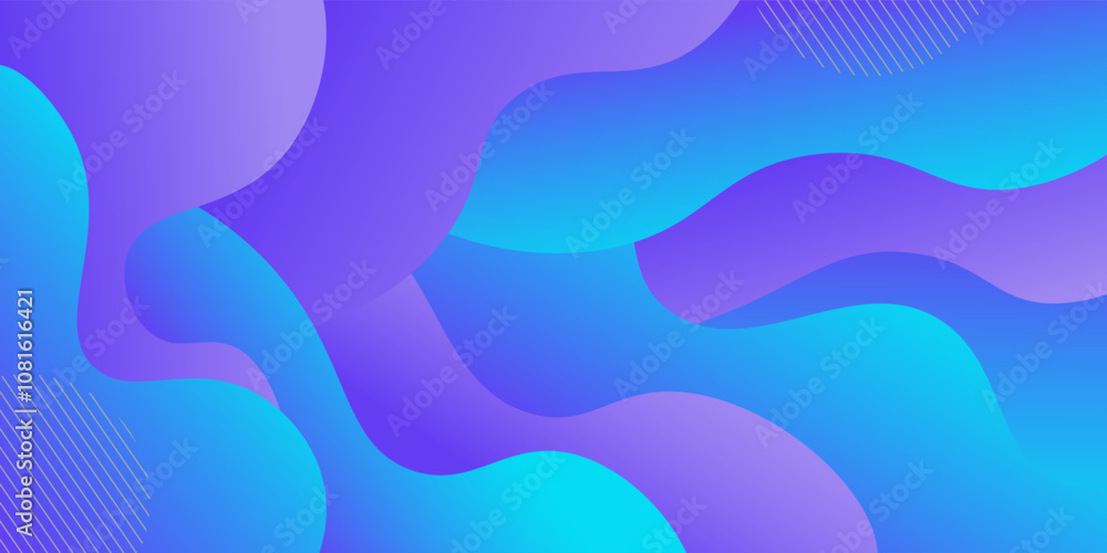 Blue and purple geometric business banner design. Creative banner design with wave shape as template. Simple design on horizontal banner. Blue and purple geometric business banner design. Creative banner design with wave shape as template. Simple design on horizontal banner.