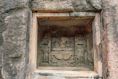 Wallpaper Mural Esquisite Architecture at Ajanta caves near Aurangabad India. These are 30 rock-cut Buddhist cave monuments dating from the second century BCE to about 480 CE. Torontodigital.ca