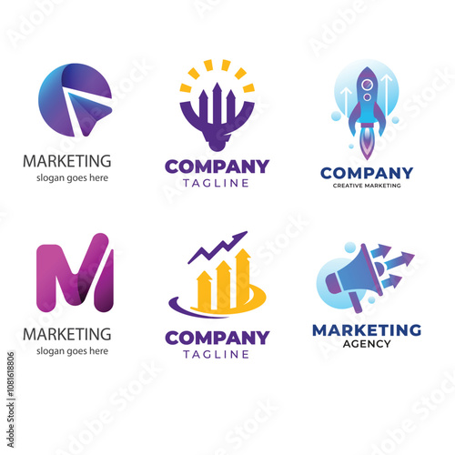 Flat design accounting logo collection flat design accounting logo template collection
