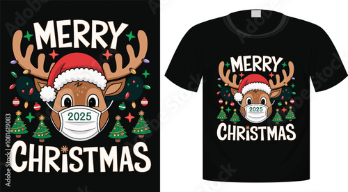 Merry Christmas holiday typography T-Shirt Design, Sticker, Bag, Mug Design