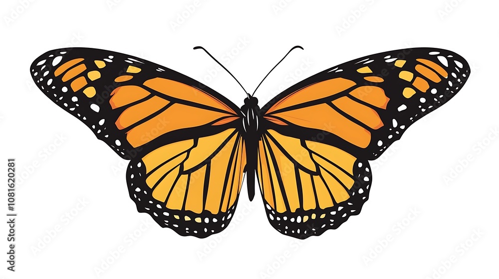 Fototapeta premium Beautiful Monarch Butterfly Illustration with Intricate Wing Patterns