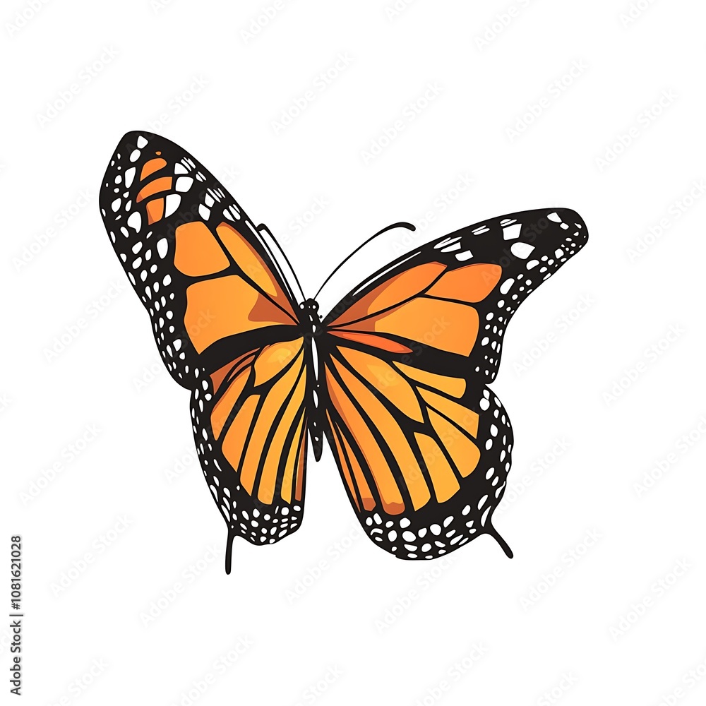 Digital Vector Art of Monarch Butterfly with Detail Digital Vector Art of Monarch Butterfly with Detail