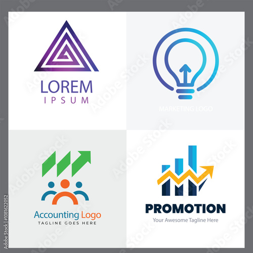 Flat design accounting logo collection flat design accounting logo template collection