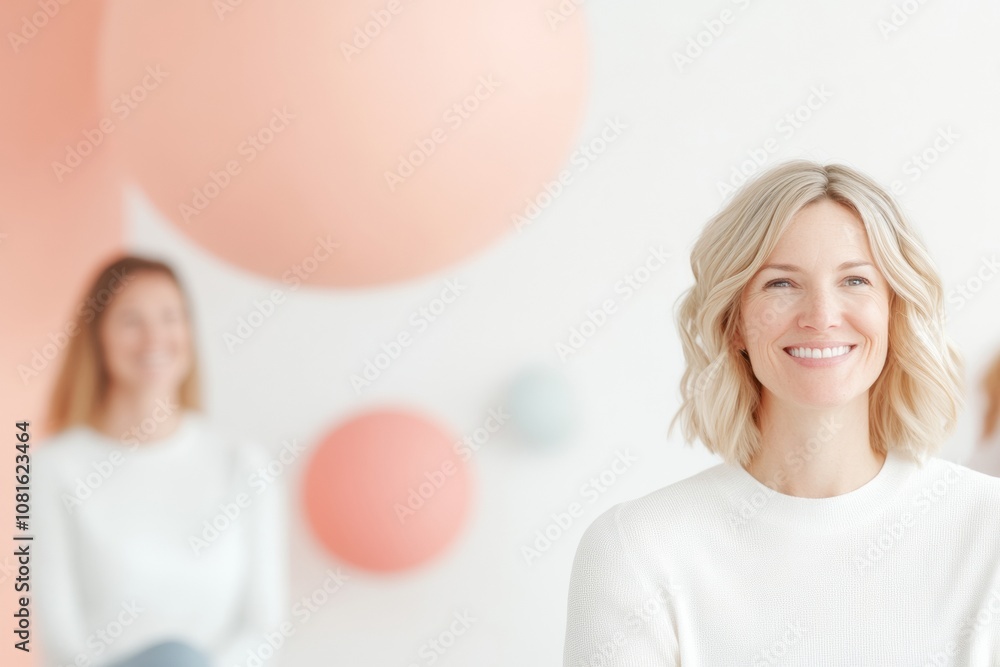 Warm and Supportive Gathering of Women in Soft Minimalist Setting Warm and Supportive Gathering of Women in Soft Minimalist Setting