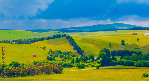 Stormy skies over the rural countryside photo