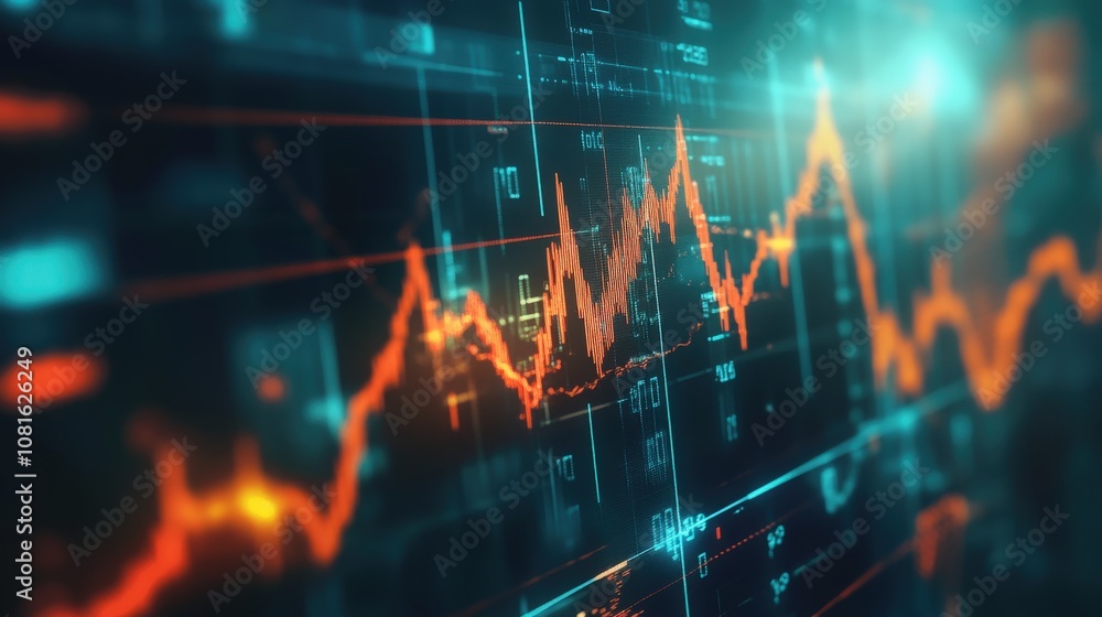 Fluctuating Stock Market Data Displayed on a Digital Screen Fluctuating Stock Market Data Displayed on a Digital Screen