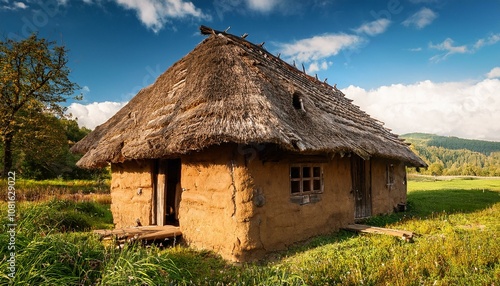 Back to Simplicity: Old Mud Houses Surrounded by Countryside Beauty