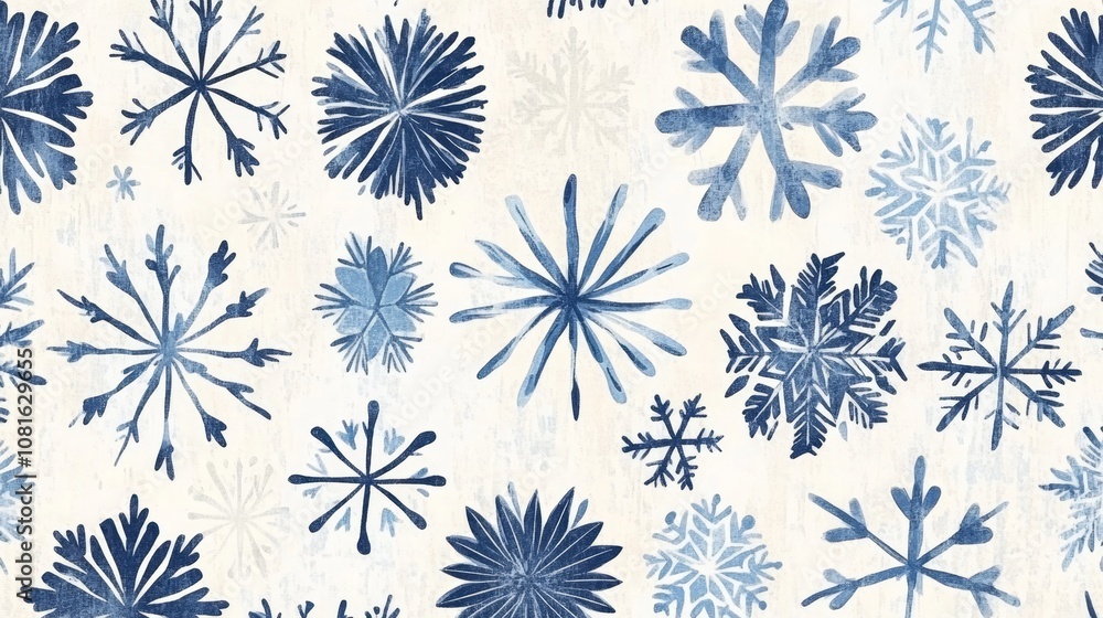 Elegant Snowflake and Geometric Seamless Pattern in Frosty Blue and White for Holiday Decor Elegant Snowflake and Geometric Seamless Pattern in Frosty Blue and White for Holiday Decor