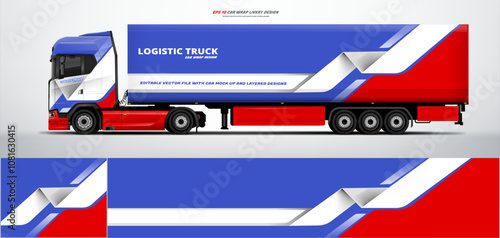 semi truck and trailer wrap livery design. vector file printing below