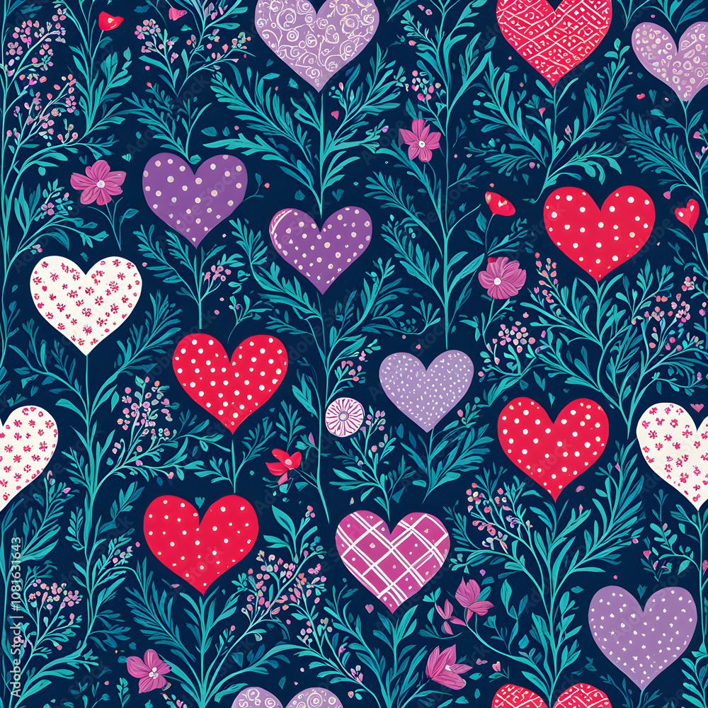 seamless pattern with hearts seamless pattern with hearts
