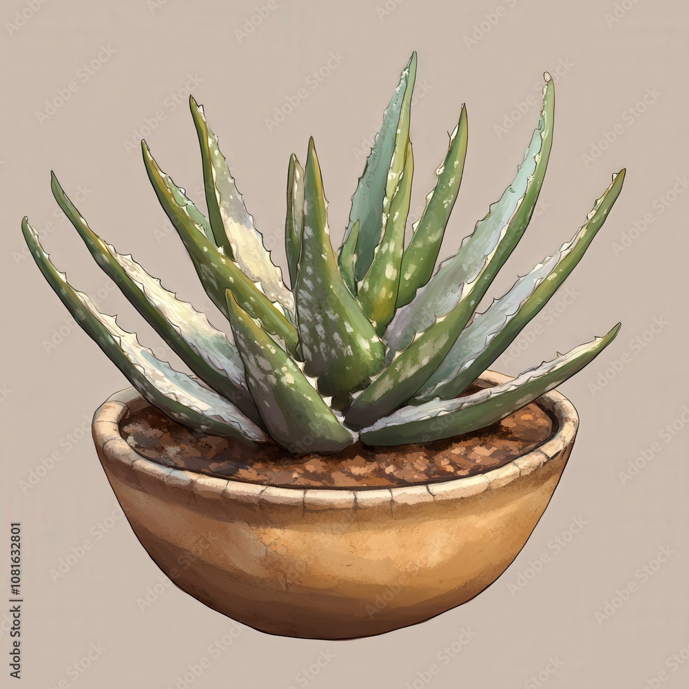 A vibrant aloe vera plant in a rustic pot showcasing its lush green leaves and natural beauty A vibrant aloe vera plant in a rustic pot showcasing its lush green leaves and natural beauty