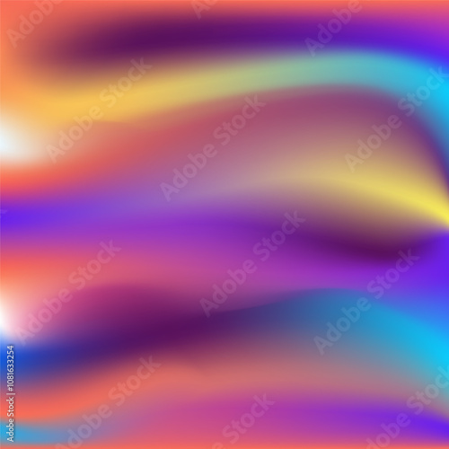 Holographic background with rainbow iridescent strains. Illustration of color interference.