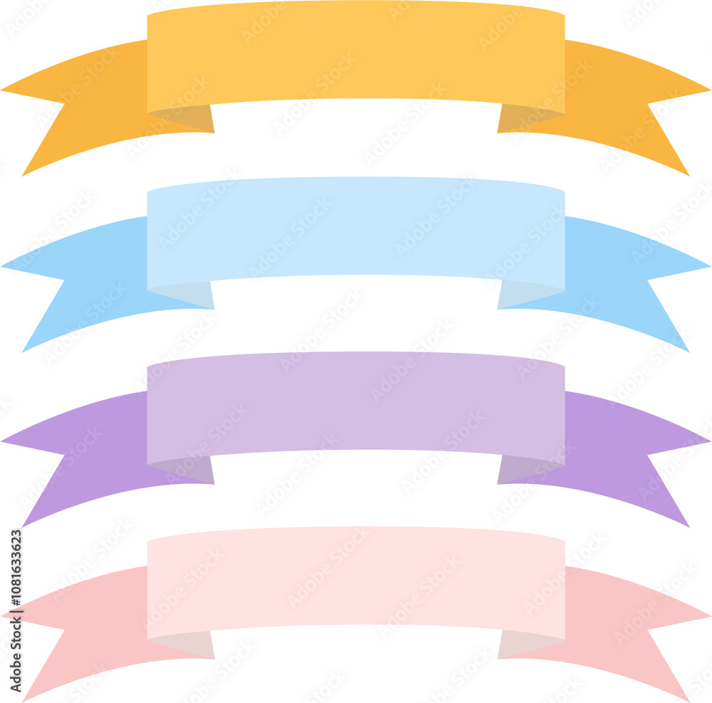simple title ribbon set in pastel colors an element for decoration simple title ribbon set in pastel colors an element for decoration