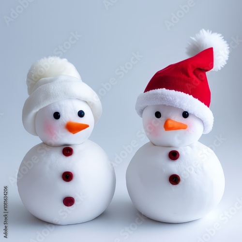 A cute, festive snowman dressed in a hat and scarf, perfect for Christmas and winter holiday celebrations