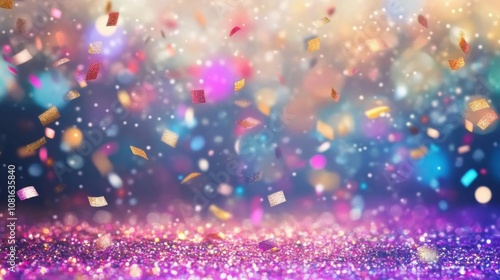 Falling glitter confetti, perfect for a wedding celebration background