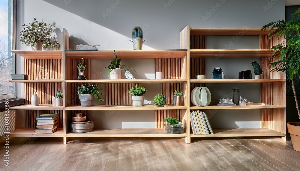 Fototapeta premium Personalized Storage: Modular Shelving That Fits Your Lifestyle
