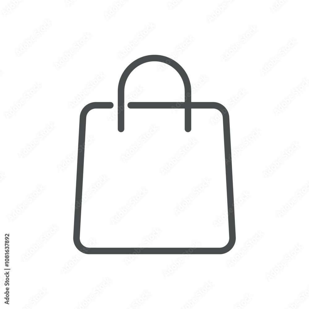 Shopping Bag Icon Outline Simple Line Symbol for Retail, Eco Friendly Package, Minimalist Design, Merchandise, Online Shopping Sign Vector Illustration Shopping Bag Icon Outline Simple Line Symbol for Retail, Eco Friendly Package, Minimalist Design, Merchandise, Online Shopping Sign Vector Illustration