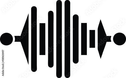 Vector sound wave icon , radio wave icon,  music sound waves black 