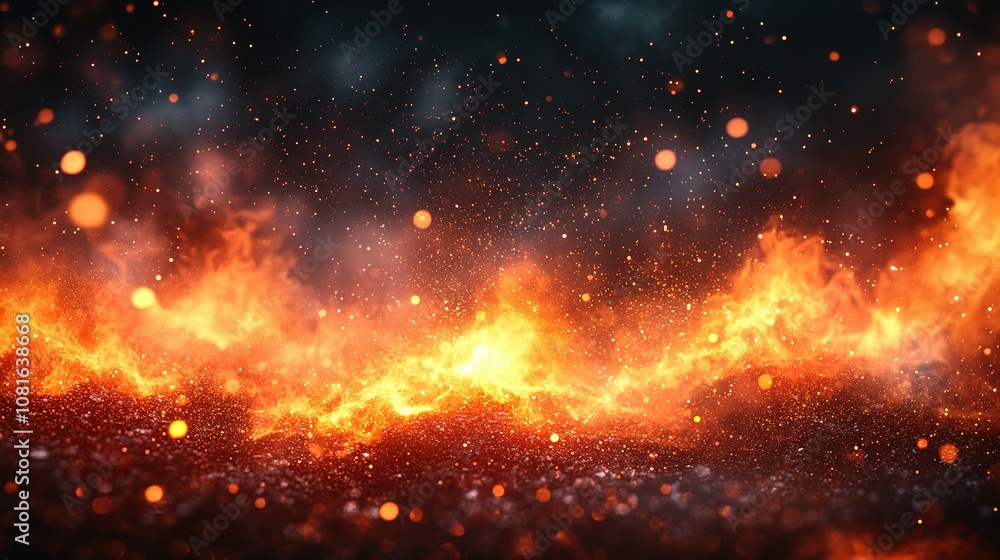 Abstract Background of Fire, Smoke, and Sparks Abstract Background of Fire, Smoke, and Sparks