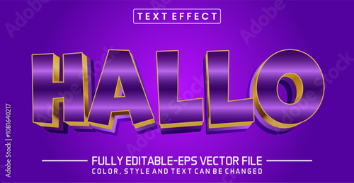 Hallo font Text effect editable