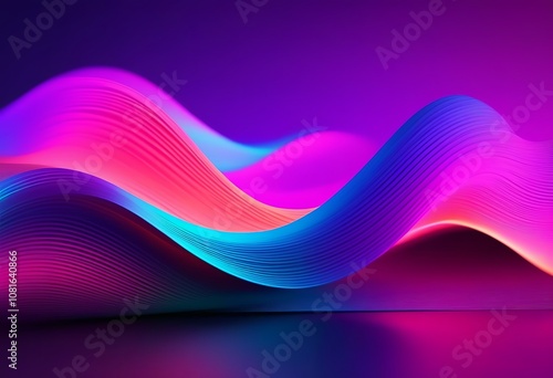 Abstract Neon Wave Background. Created with Generative AI Technology