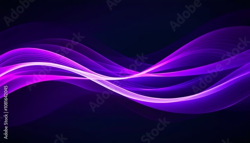 Wallpaper Mural Deep Purple Background with Flowing Waves in Purple. Created with Generative AI Technology Torontodigital.ca