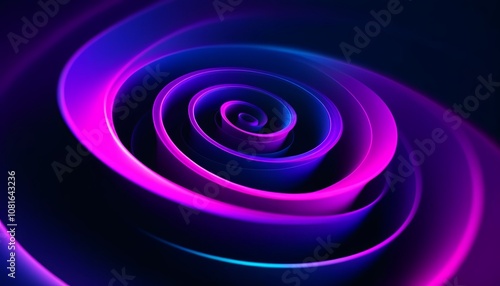 Spiral Background with Vibrant Neon Tones. Created with Generative AI Technology