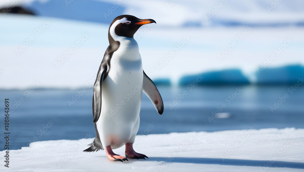 Naklejka premium Gentoo Penguin in the Heart of the Arctic