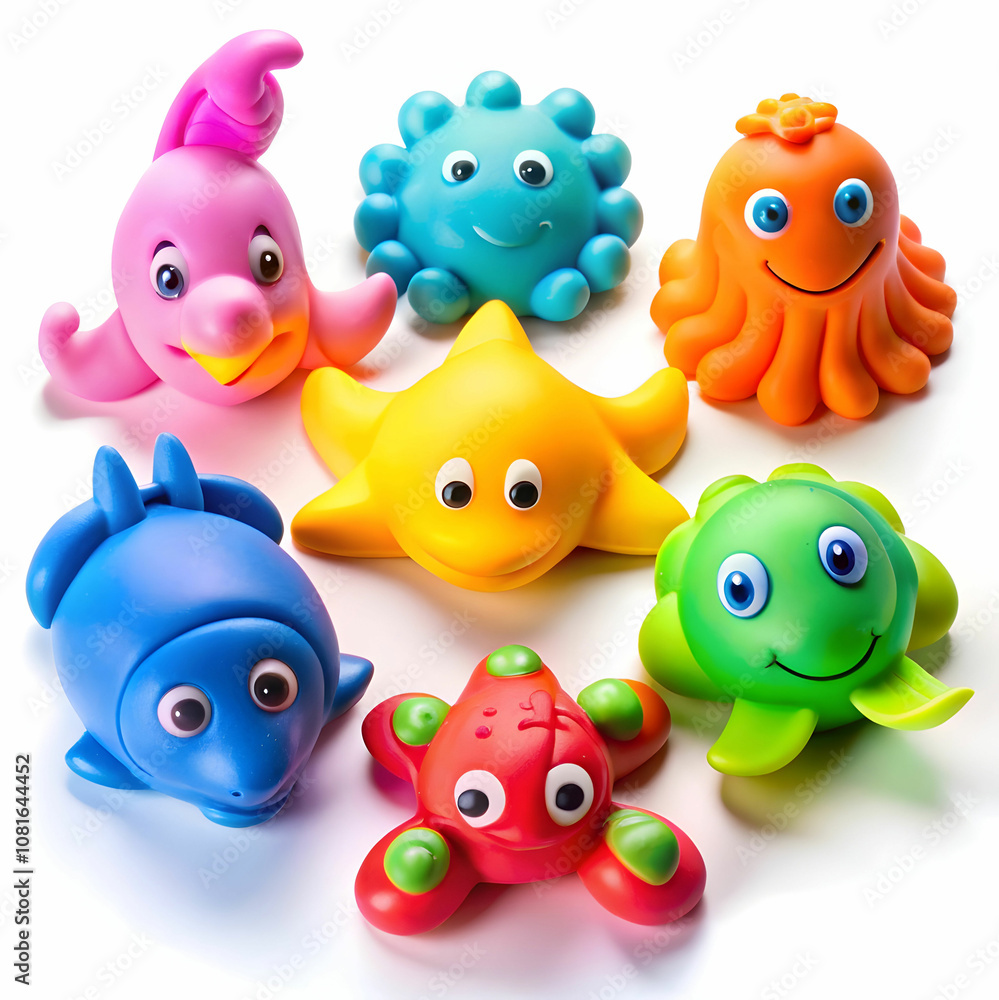 Fototapeta premium Colorful Plastic Toy on a Clean White Background