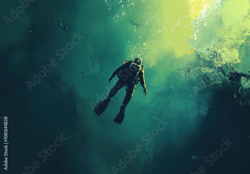 Diver Ascending.