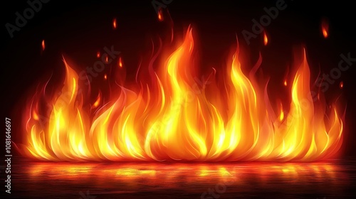 Fiery Inferno Flames Burning Bright Hot Fire Background